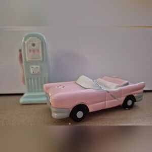 Craft Pink and White Toy Car with Gas Pump